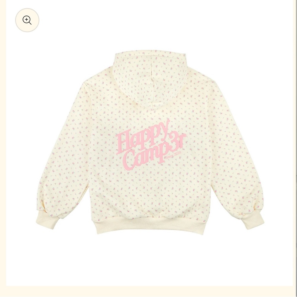 Cream Hoodie with Pink Graphic. New never worn
